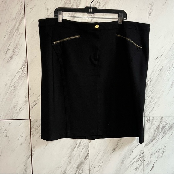 Anne Klein Black Zipper Stretch Pencil Skirt SZ 22W - Picture 1 of 6
